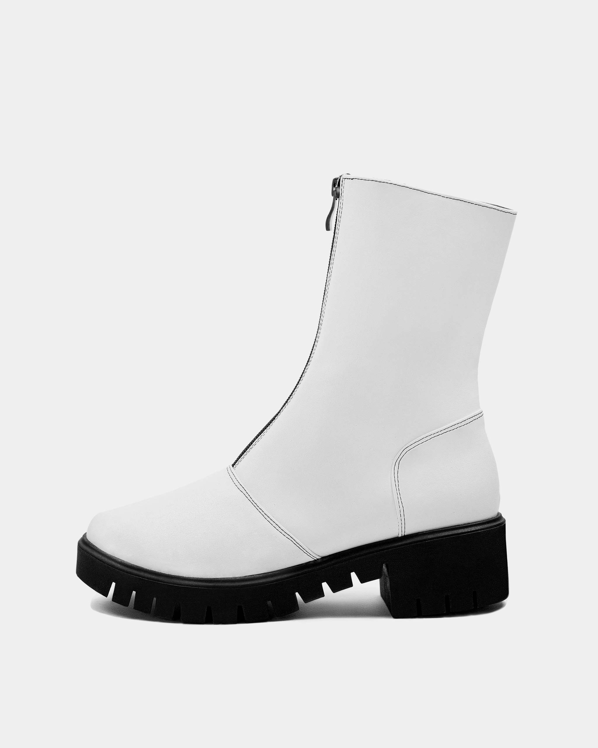 BOHEMA - Cyber Boots Białe, ze skóry roślinnej, polska rodzinna marka - outlet