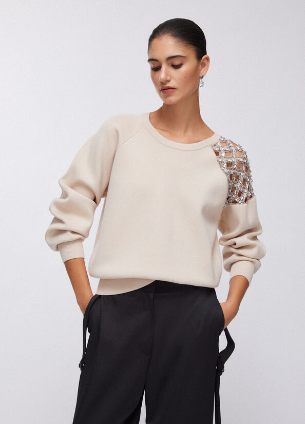 Maglia con ricamo gioiello