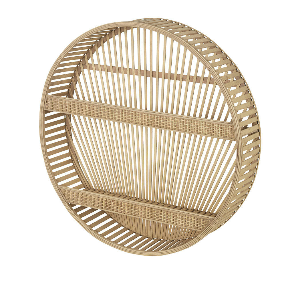 RAKHA - Etagère murale ronde marron