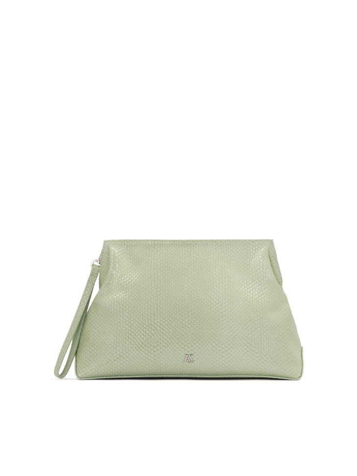 Leather clutch handbag