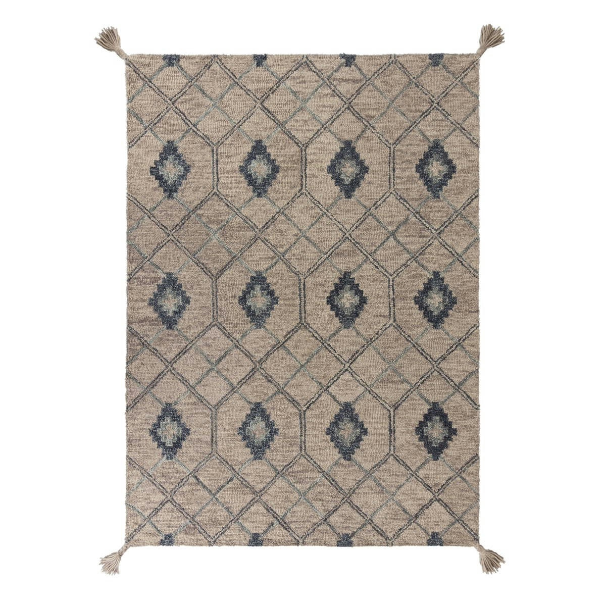 POLO - Tapis de salon en Laine Beige 120x170 cm