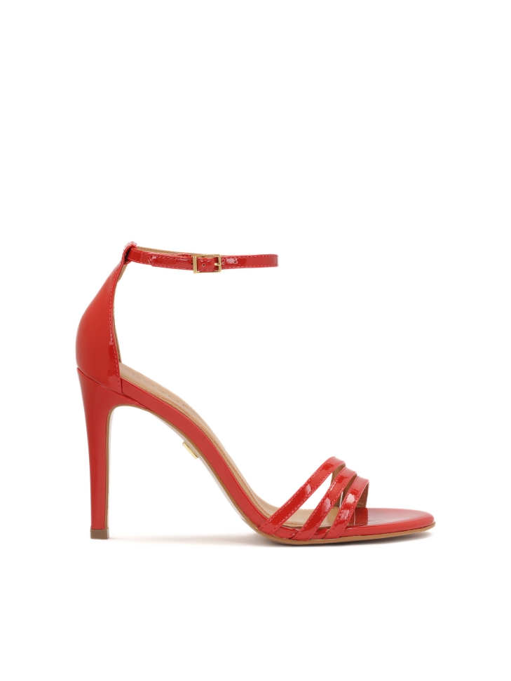 Patent leather red strappy sandals