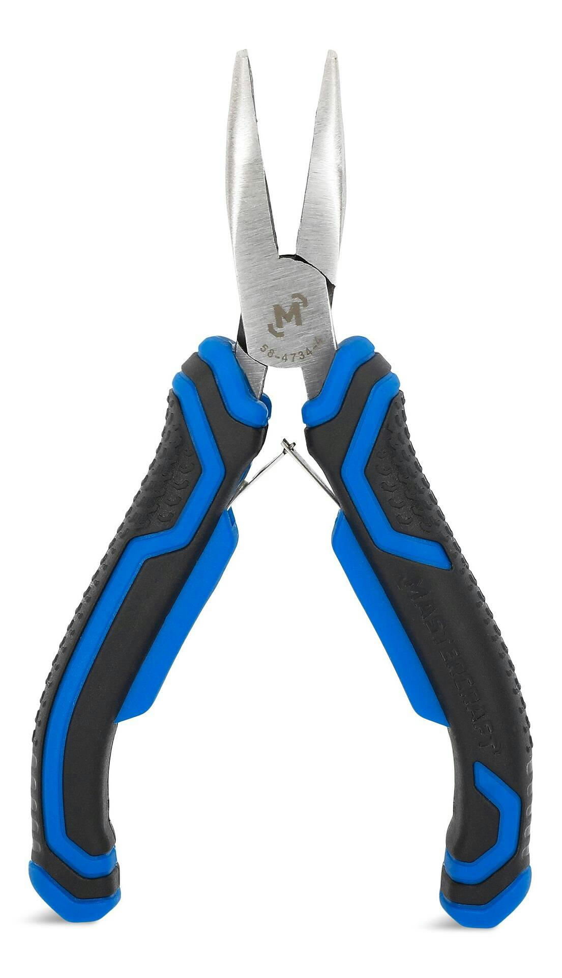 Mastercraft Mini Bent Nose Pliers, Comfort Grip, Micro Chrome Finish, High Carbon Steel, 5-in