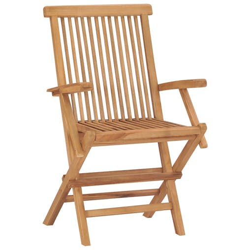 NNEVL Folding Garden Chairs 4 pcs Solid Wood Teak