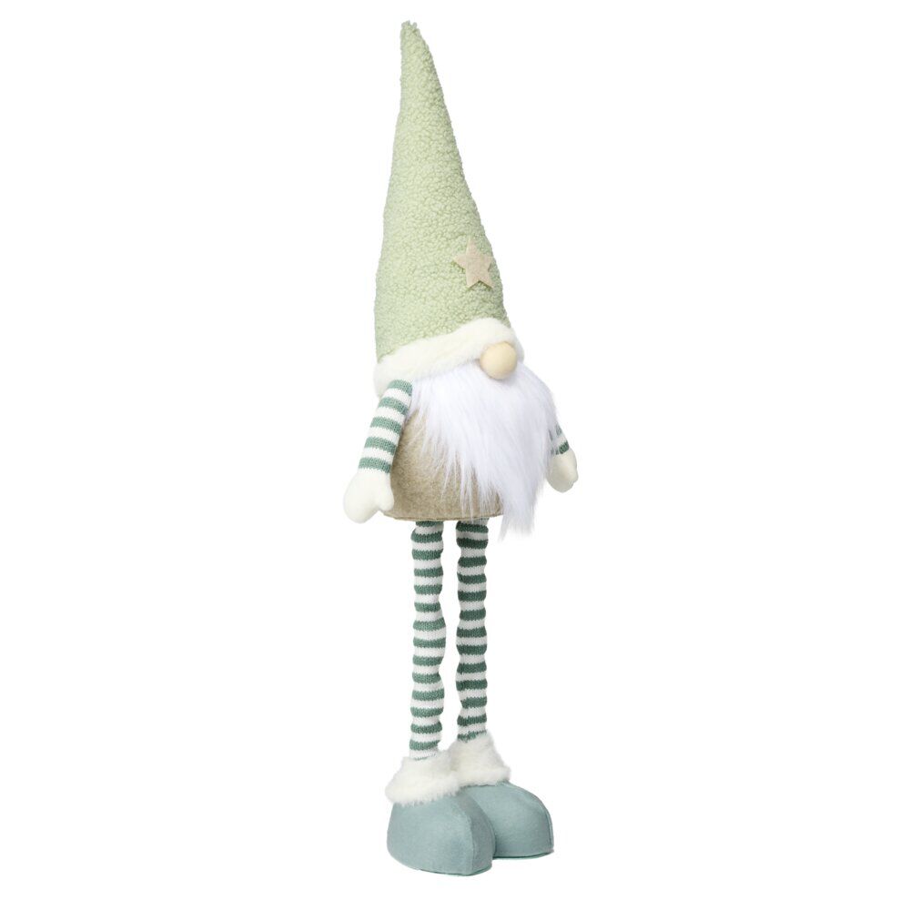 Gnome de No&euml;l nature à poser jambes extensibles H50 à 68cm (2 modèles)