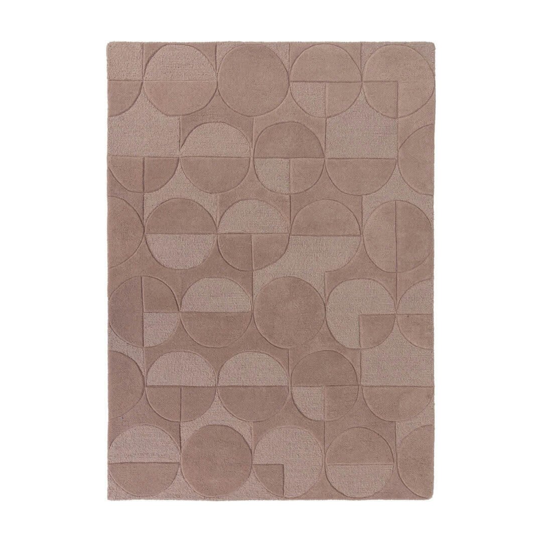GIGI - Tapis géométrique design en laine rose 200x290