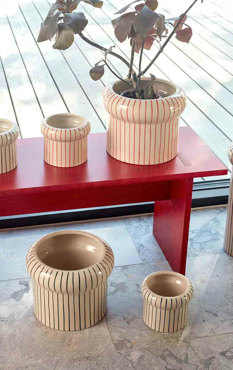 OYOY LIVING - Pot de fleurs rose en grès Ø16,5xH13cm