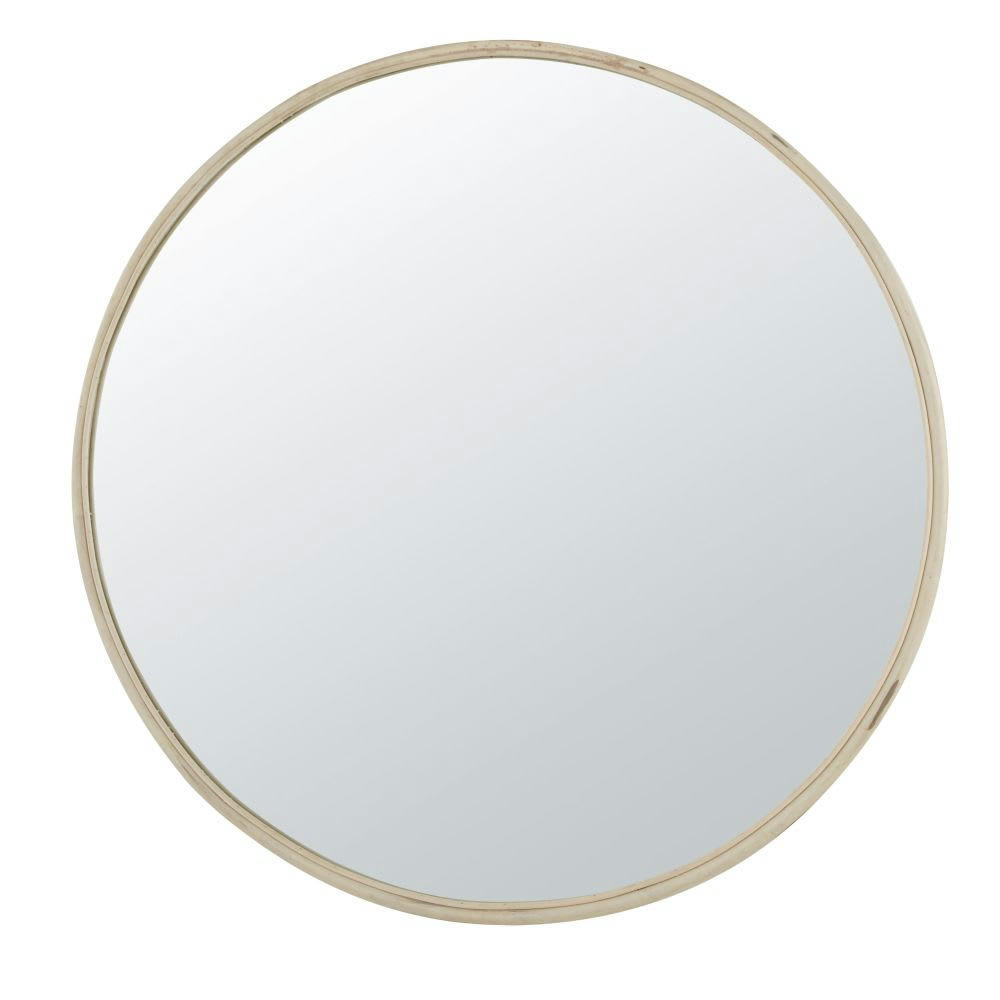 GUELIZ - Miroir rond en rotin D130
