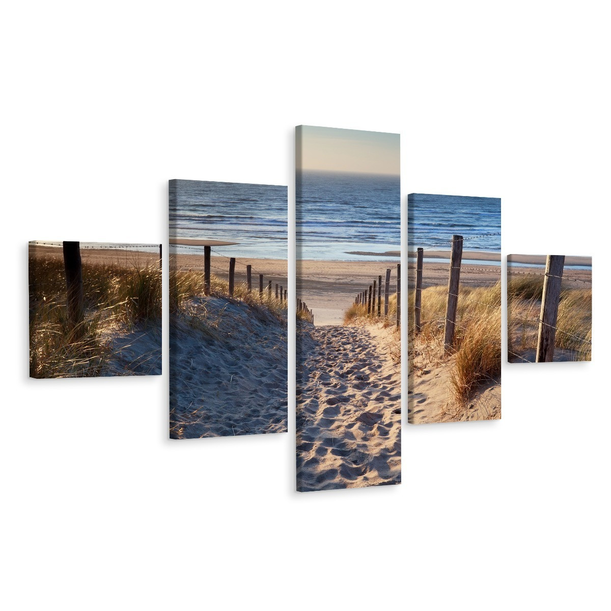 Obraz 5-Częściowy MORZE Wydmy Piasek Efekt 3D 150x90cm
