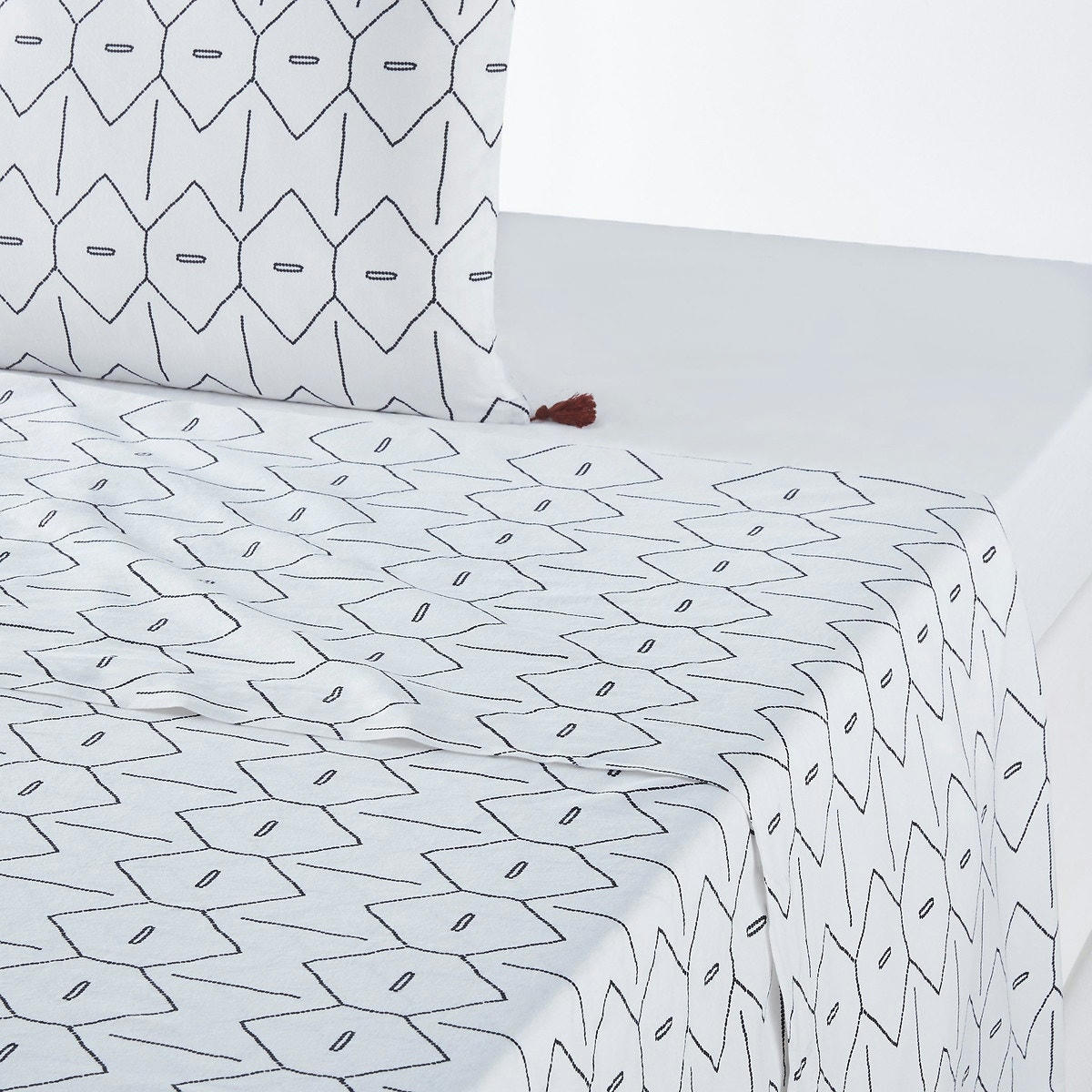 Drap plat uni coton lavé, Mirni