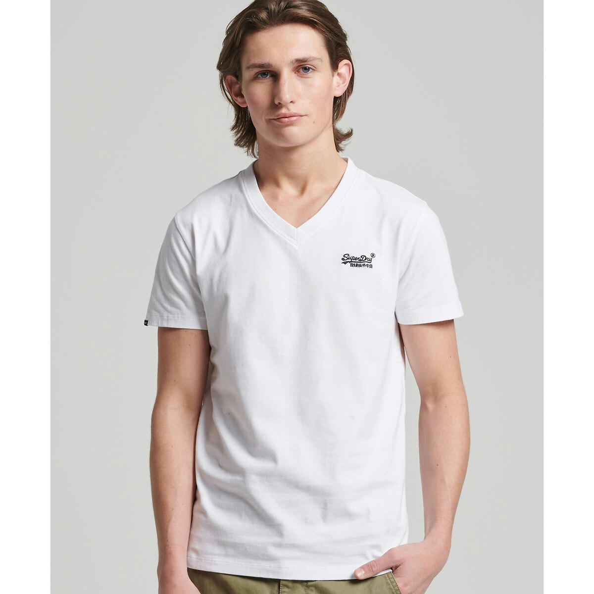 T-shirt col V Vintage Logo