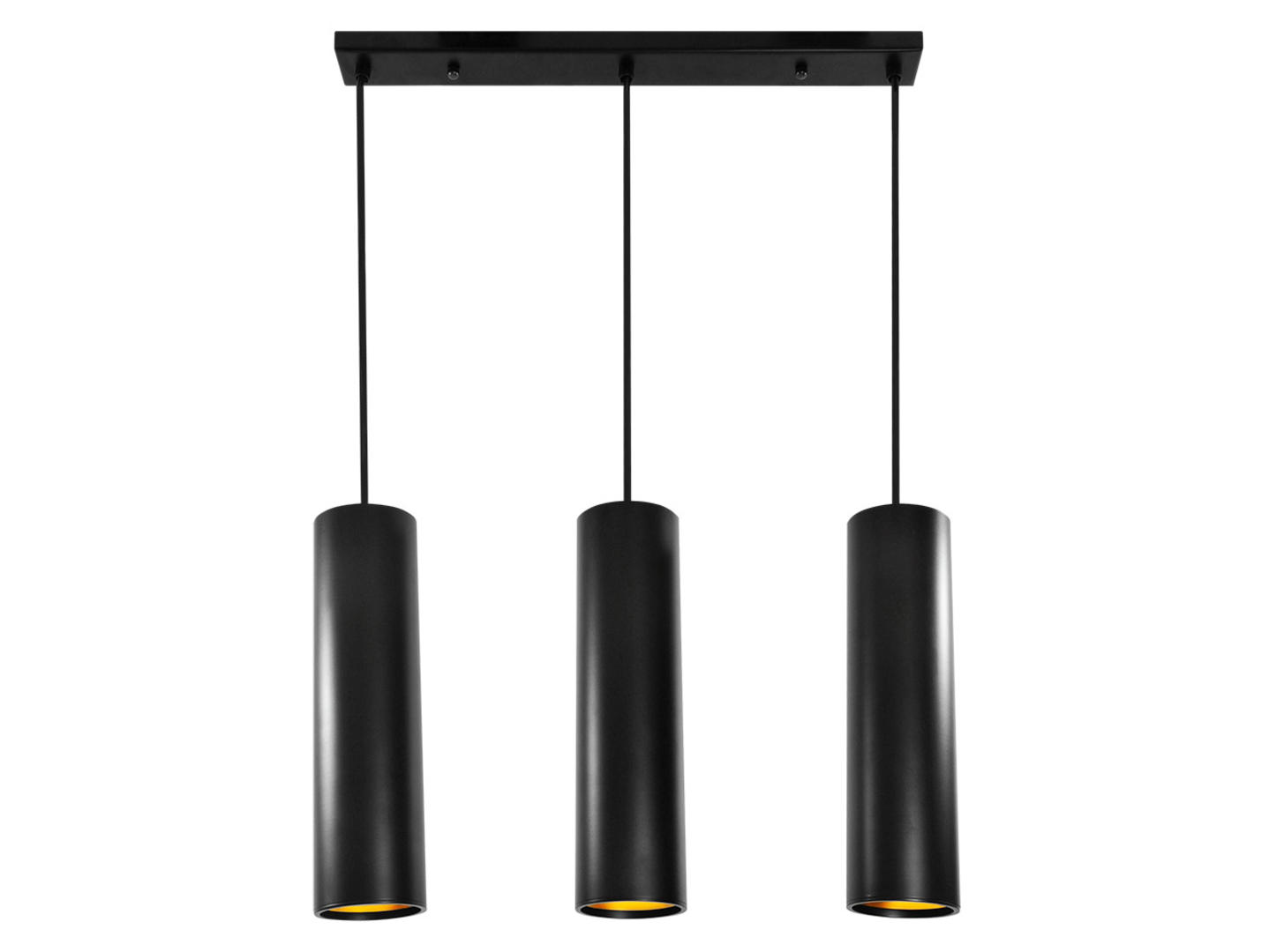 Lampa wisząca Lati 3-punktowa metalowa czarno-złota