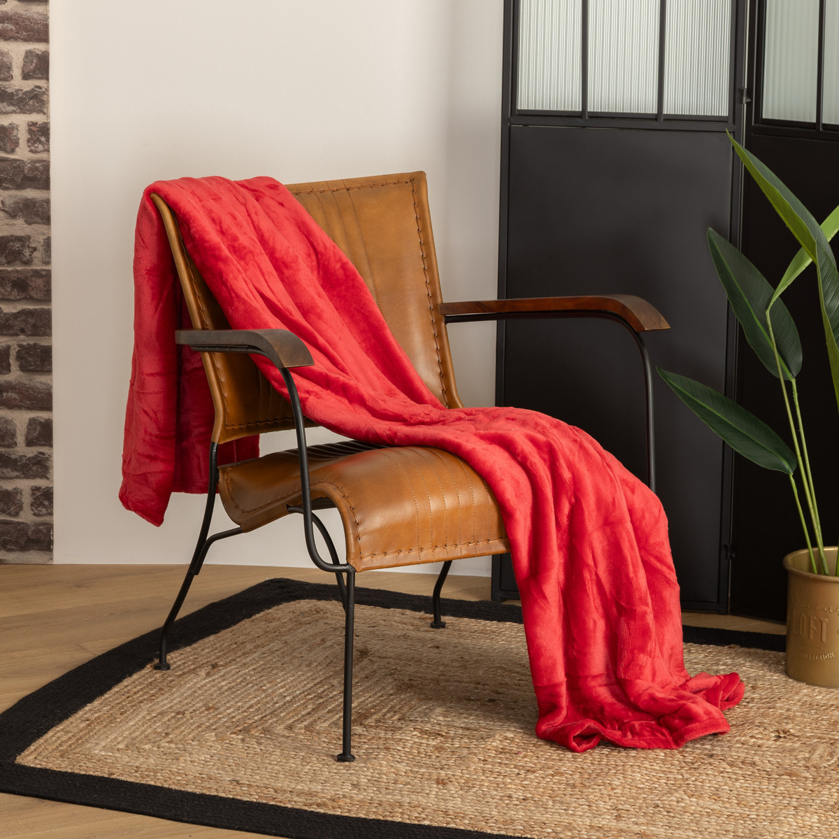 Flannel plaid Red, 130x180 cm