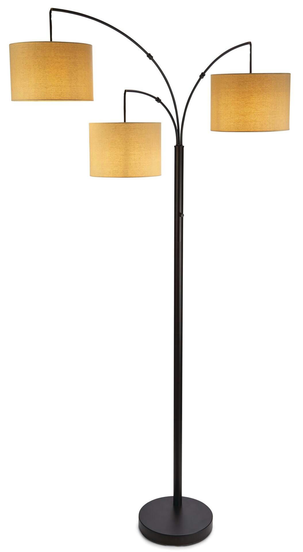 CANVAS Burlap Fabric Shade Floor Lamp, 82-in, Bronze