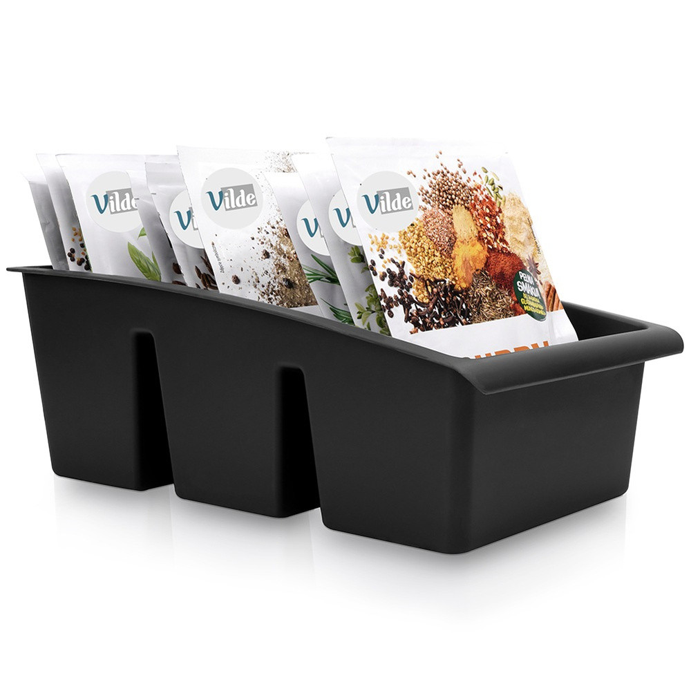 Pojemnik organizer na przyprawy czarny 25x15x9 cm