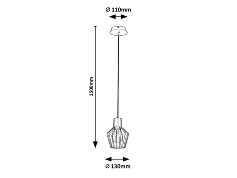 Lampa wisząca czarna Belano 1xE27x40W wym: 150x13x13 cm Rabalux