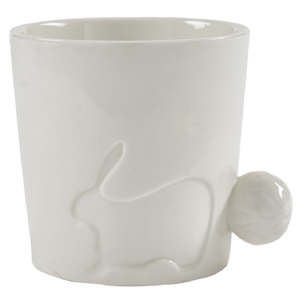 Mug lapin Pâques faïence blanc Ø8,5xH7,5cm 300ml