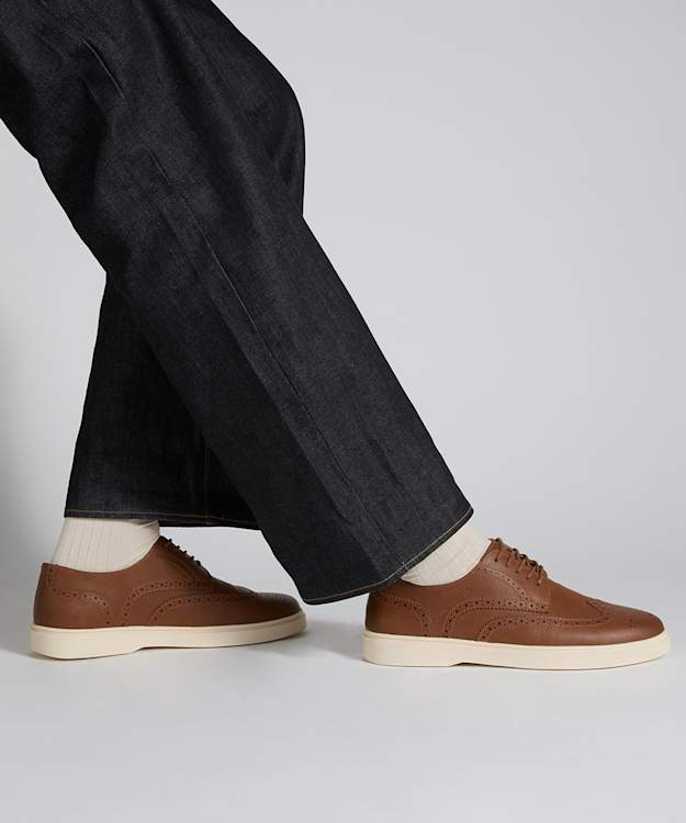 Brussell Tan - Lace-Up Brogue Shoes