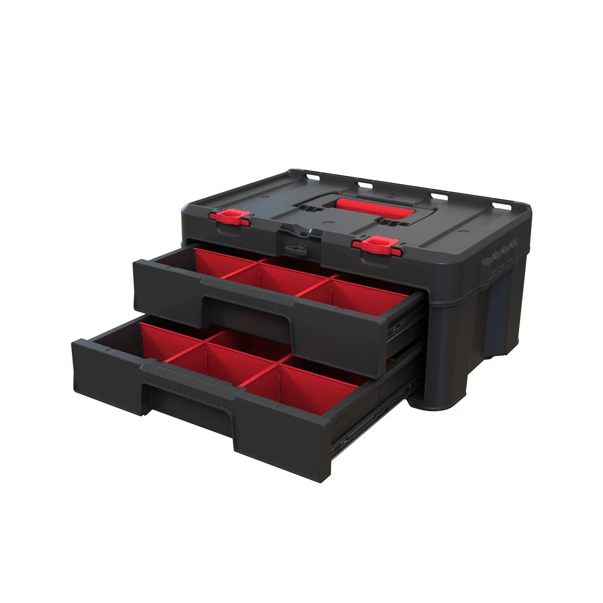 Keter Stack-n-Roll Two Drawer Tool Box for Small Parts and Power Tool Accessories, Compatible with Keter Tool Storage System