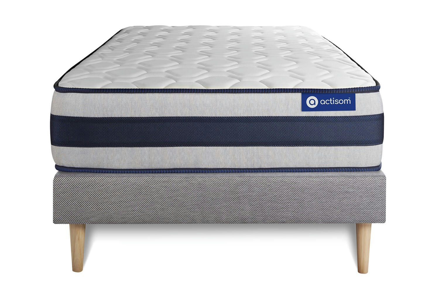 ACTILATEX ERGO - Ensemble 120x200 cm sommier kit gris