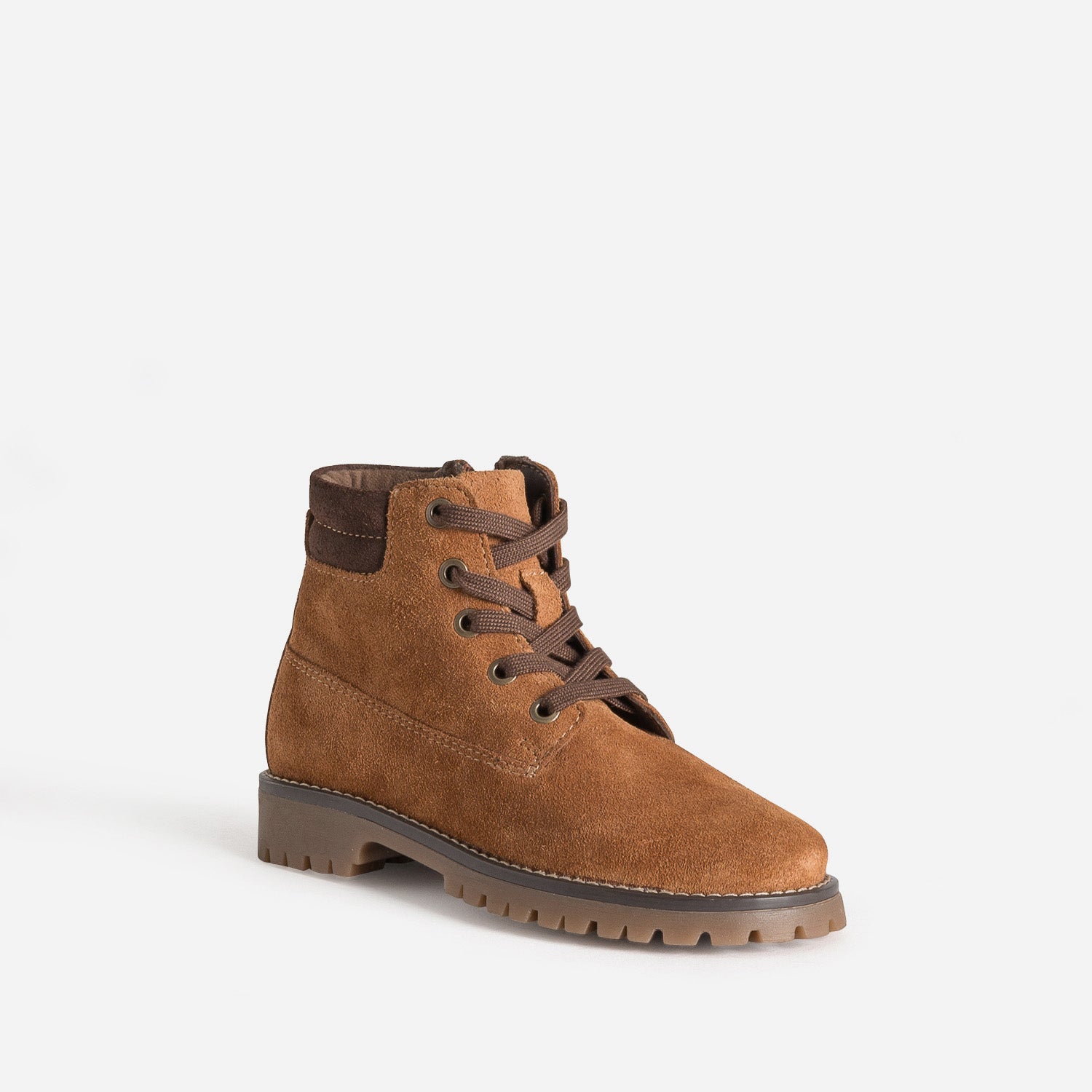 Boots à lacet BUGGY cognac cuir velours