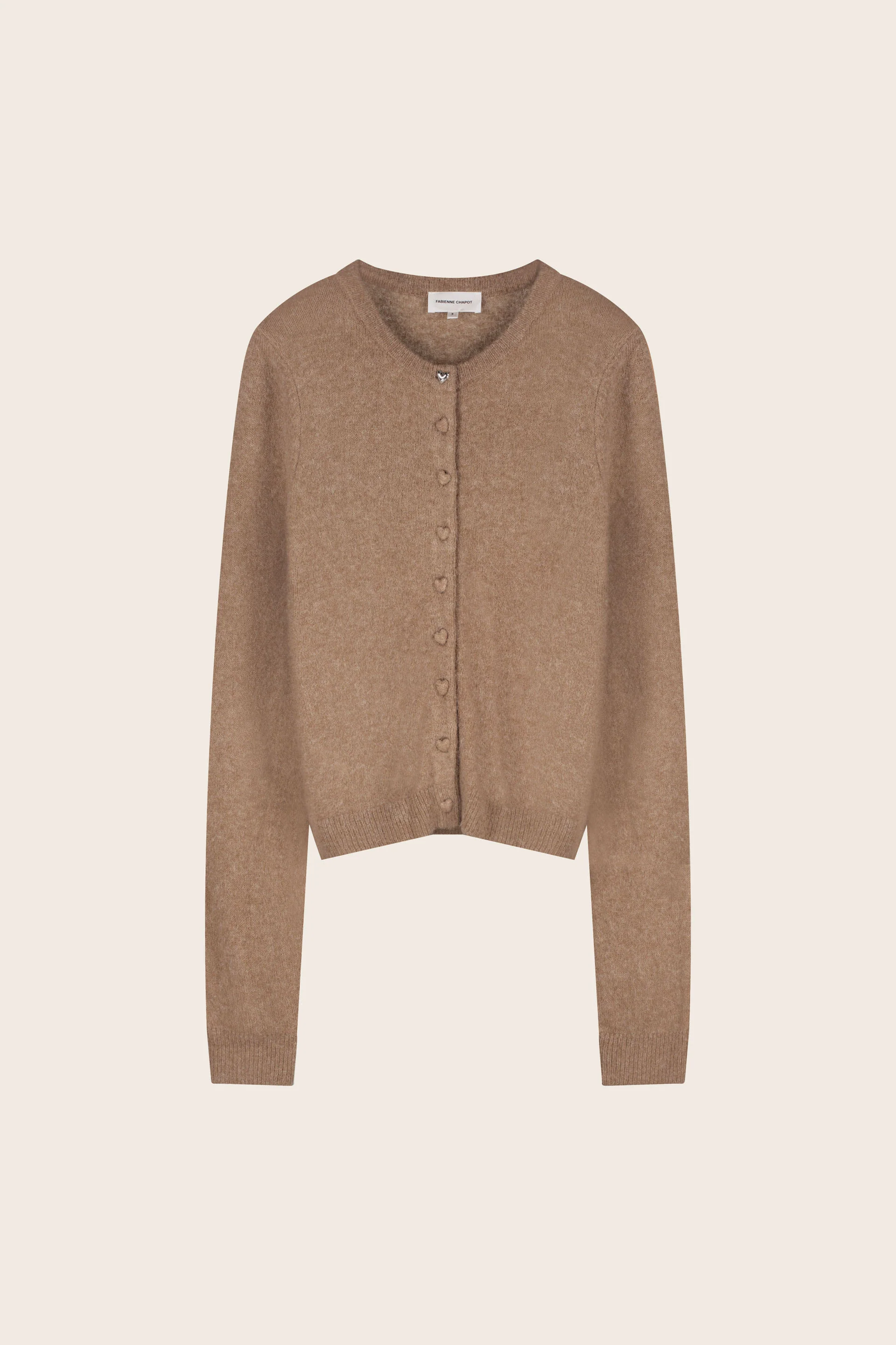 Lidia Button Cardigan | Camel Club Melange