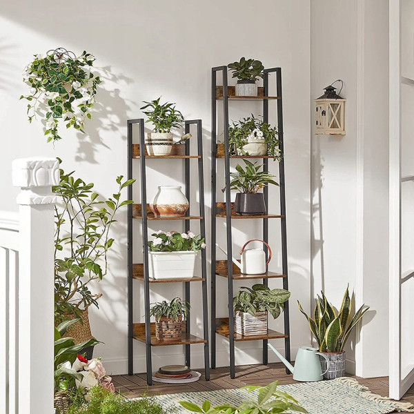 Industrialny regał stojący drabinka na książki loft