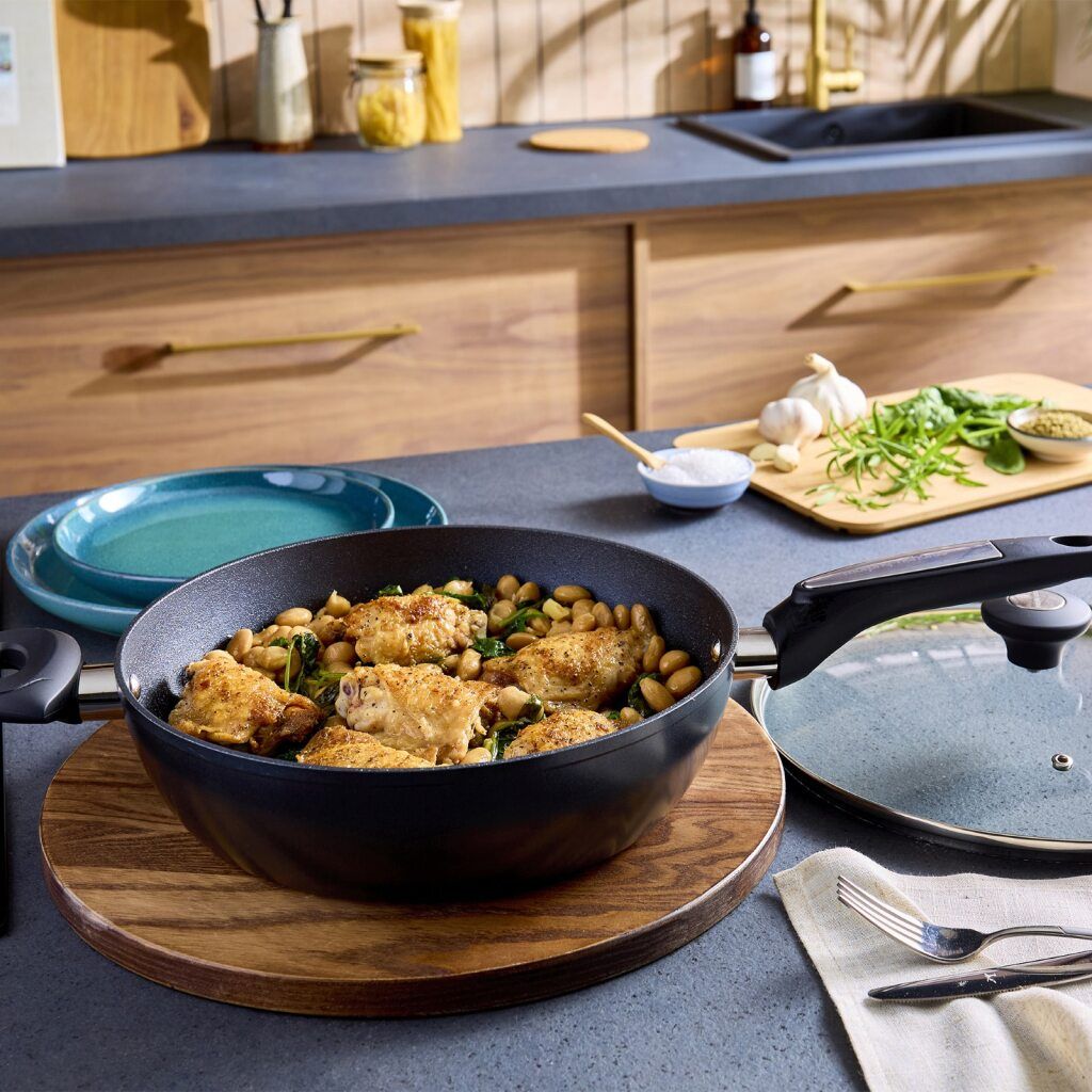 Morphy Richards 28cm Forged Aluminium Lidded Saute Pan