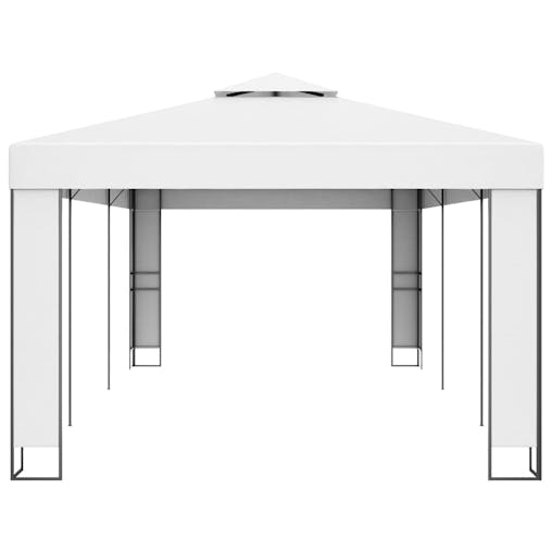 NNEVL Gazebo with Double Roof 3x6 m White