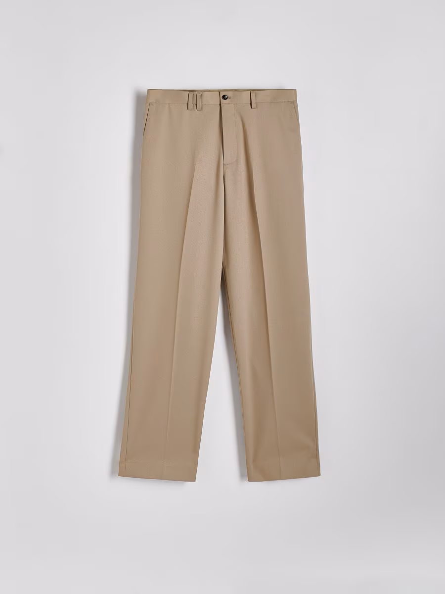 Straight Trousers With Pressed Crease