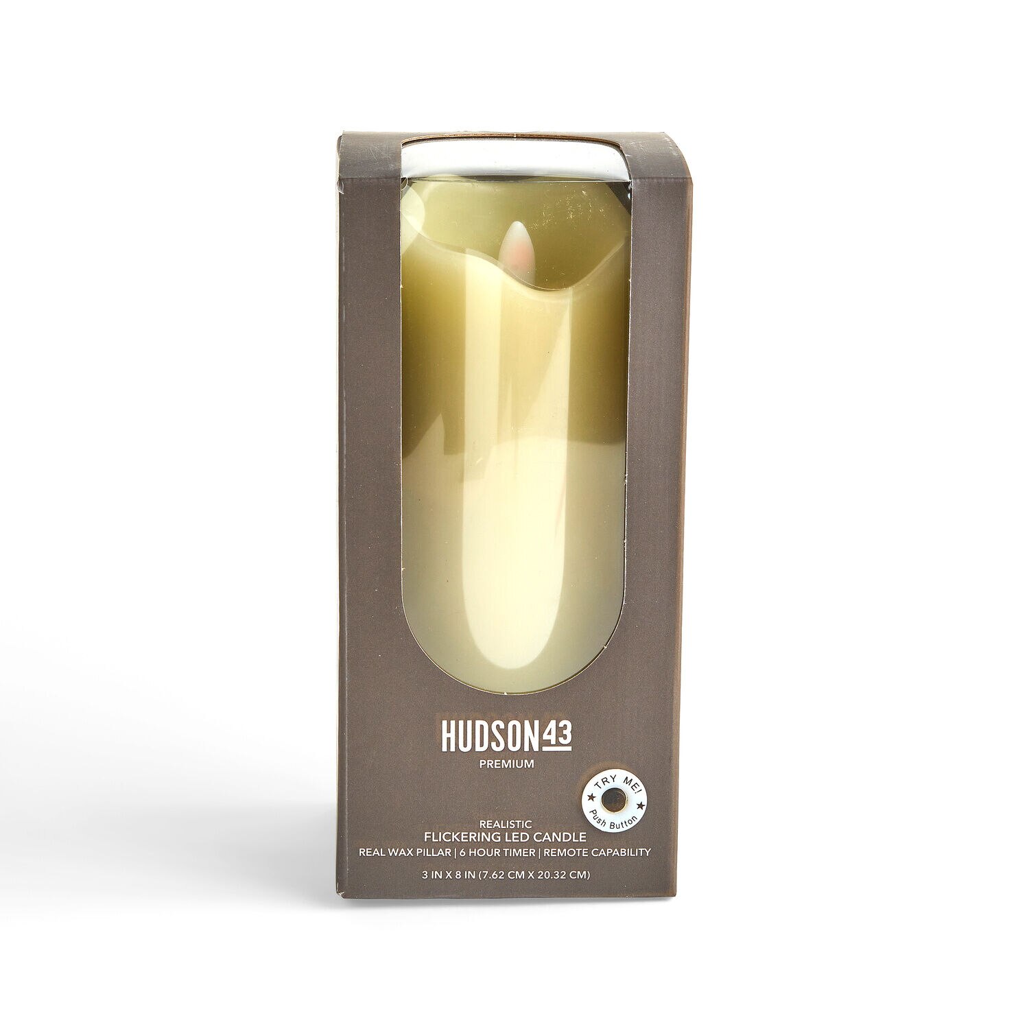 3 x 8 LED Ivory Wave Edge Pillar Candle by Hudson 43
