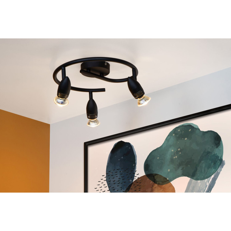 Spot Caro noir GU10 3 x 5 W LUCIDE