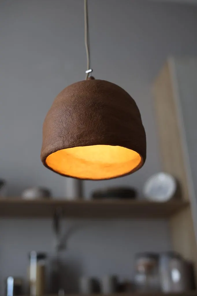 Dining Room Lighting, Pendant Light Organic Modern, Clay Pendant Lamp Kitchen Light, Japandi Kitchen Pendant, New Home Gift Pendant Lamp