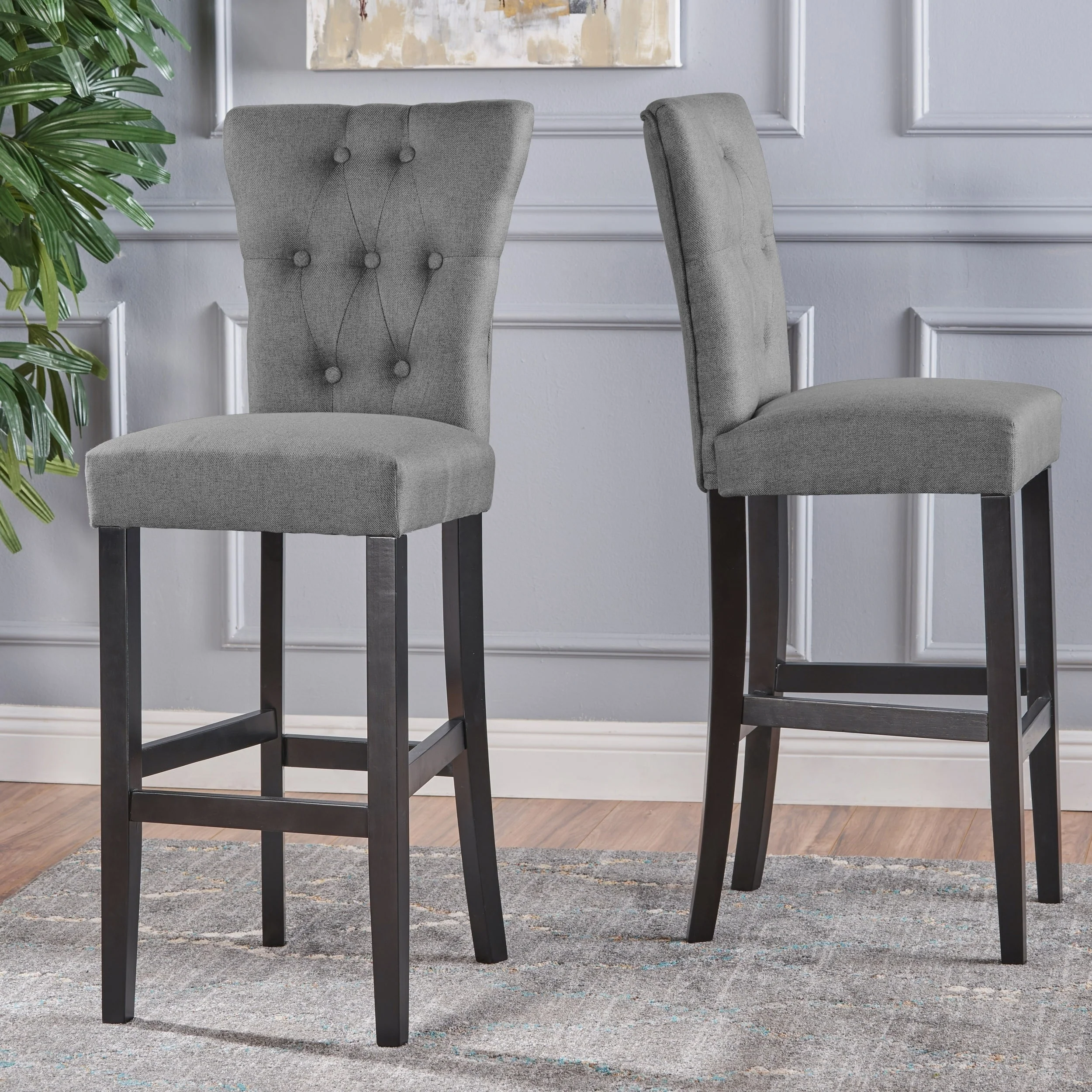 Pia Fabric Bar Stools by Christopher Knight Home (Set of 2)