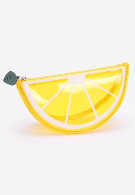 Womens Yellow Lemon Cosmetic Bag
