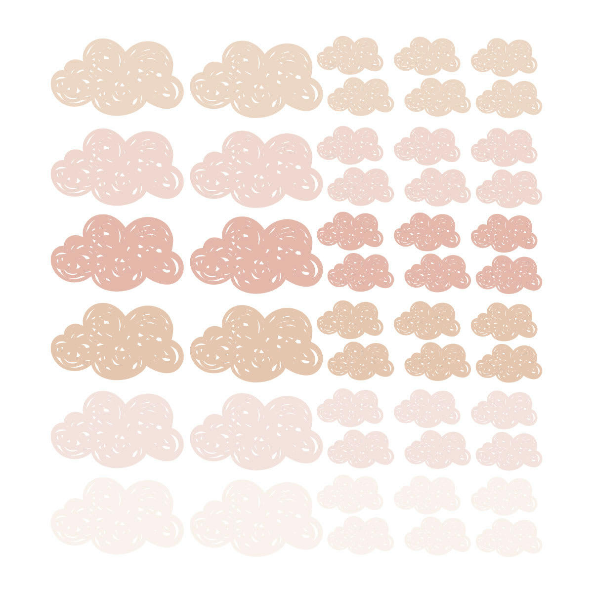 CLOUDS - Stickers muraux en vinyle petits nuages rose et beige