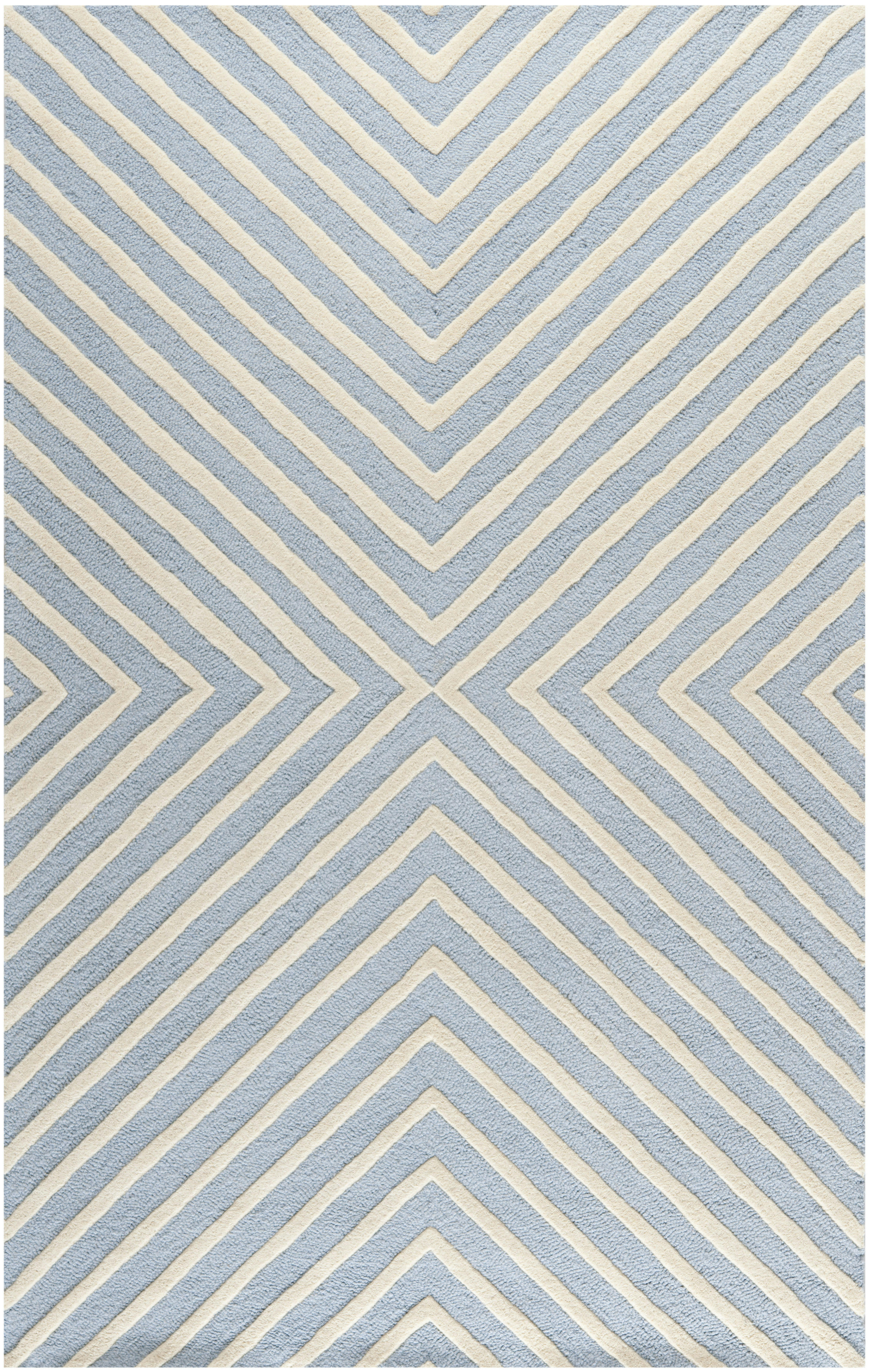 CAMBRIDGE - Tapis de salon interieur en bleu clair & ivoire, 152 x 244 cm