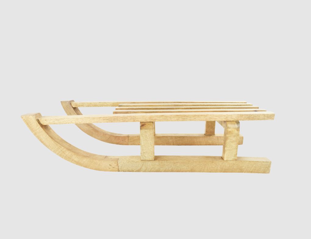 Schlitten aus Mangoholz Natur
