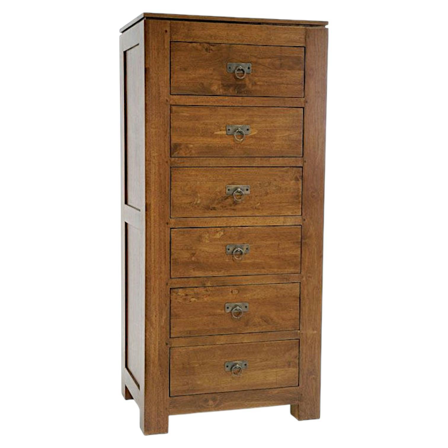 Chiffonnier 6 tiroirs bois massif hévéa HELENA