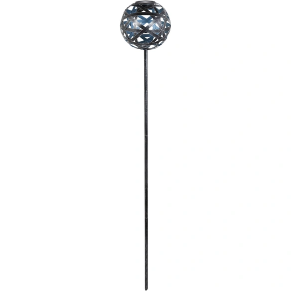 LED-Solarleuchte »Bernike«, Ø: 18cm, mit Erdspieß, silberfarben