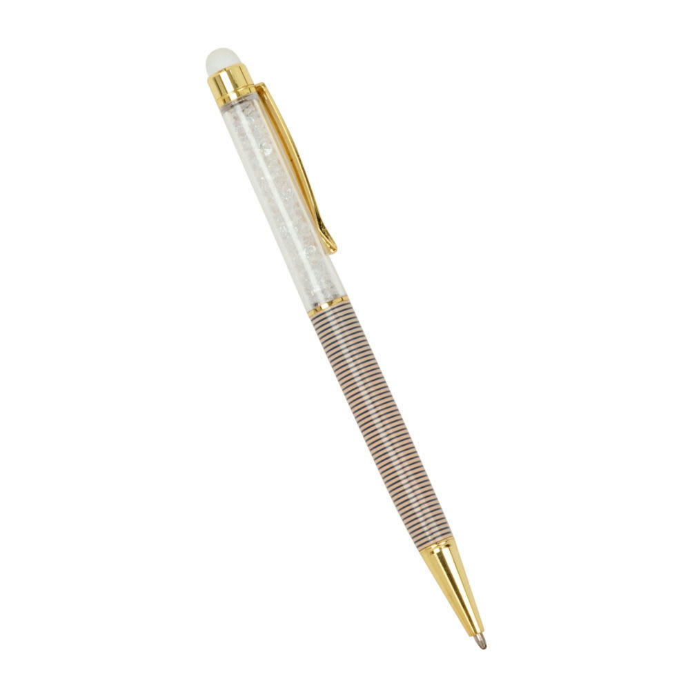 MOODERN  - Stylo à bille en métal doré motifs à rayures