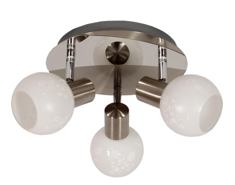 Lampa sufitowa srebrno-biała AVILA 3xE14x40W wym: 16x36x36 cm Candellux
