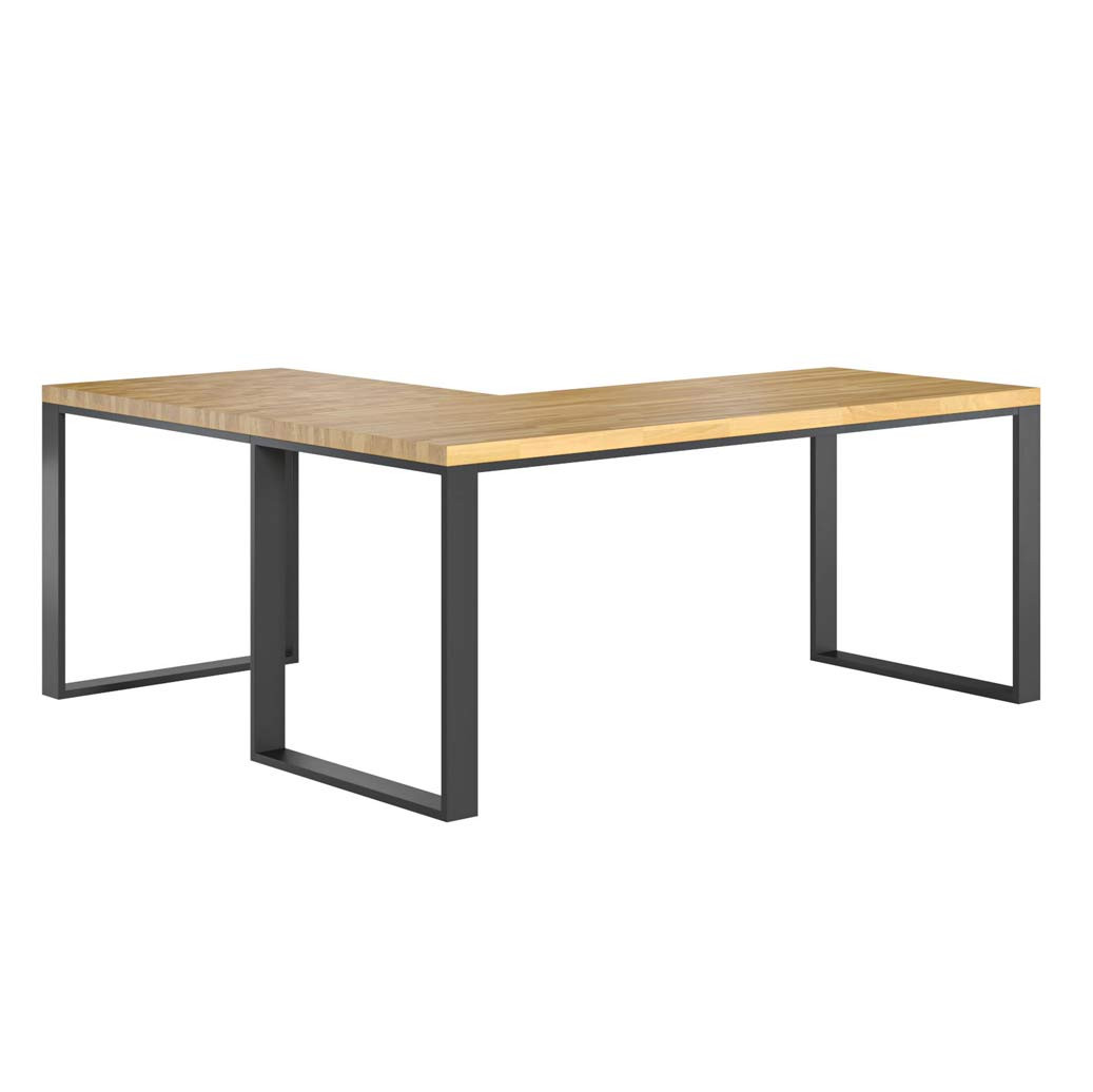 Ergonomiczne Biurko Narożne Z Dębowym Blatem 200x70 cm