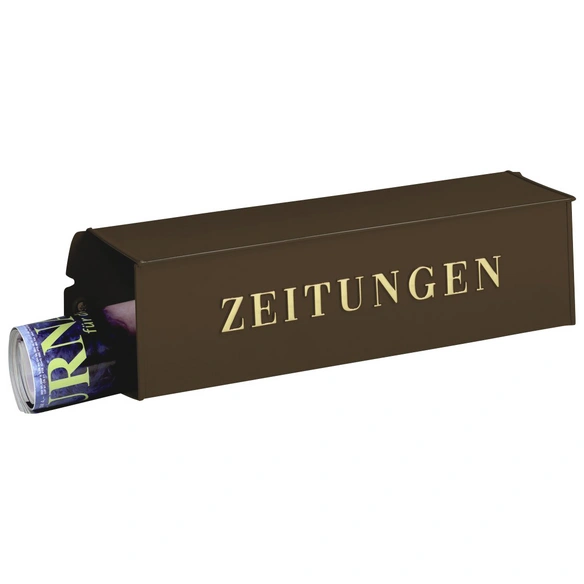 Zeitungsbox »808«, eckig, Stahl, kupferfarben