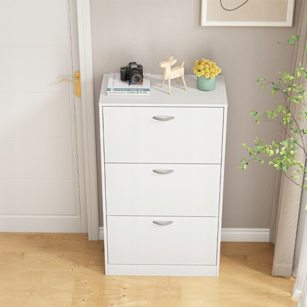 Szafka na buty regał do przedpokoju 3 drzwi skandynawski biały loft 110 cm