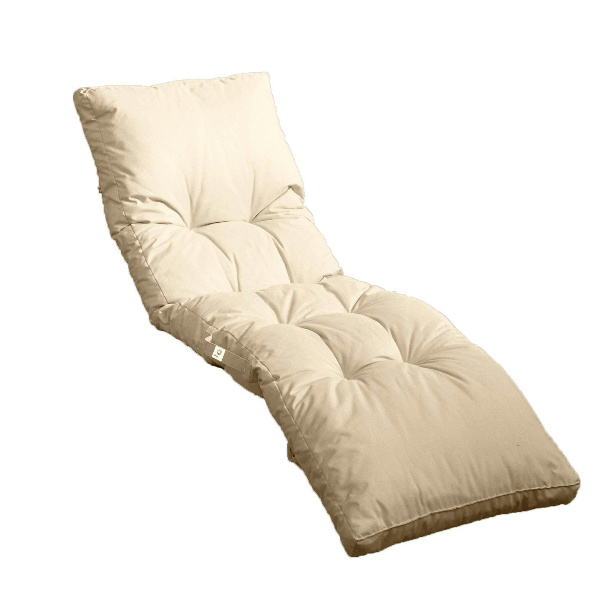 - Coussin pour bain de soleil en polyester 185 x55cm beige clair