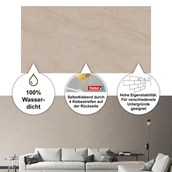 Wandverblender, sandstein, Kunststoff, Stärke: 4 mm
