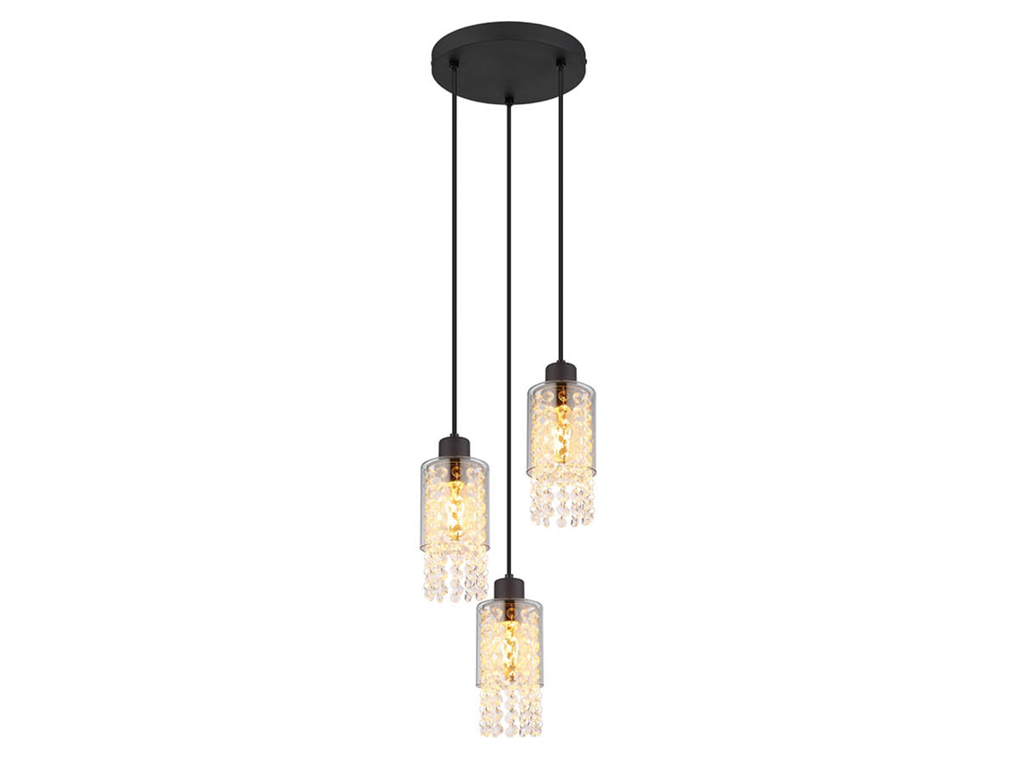 Lampa wisząca Backey LED 3-punktowametalowa czarna