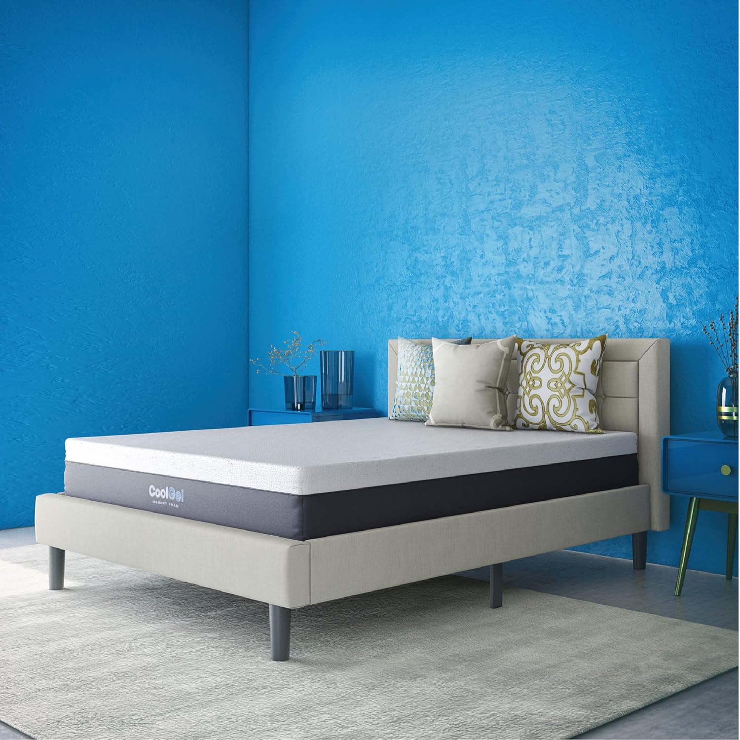 Cool Gel 12 Inch King Mattress Memory Foam Medium Firm, King Size Memory Foam Mattress Cooling, Made in the USA, 12 Depth with Pressure Relief, CertiPUR-US Certified No Fiberglass, CoolGel Bed