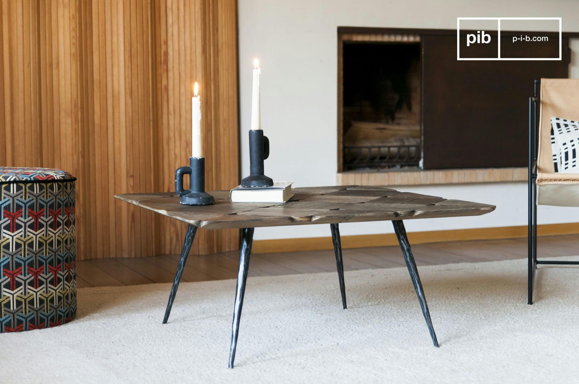LINCOLN - Table basse en bois marron